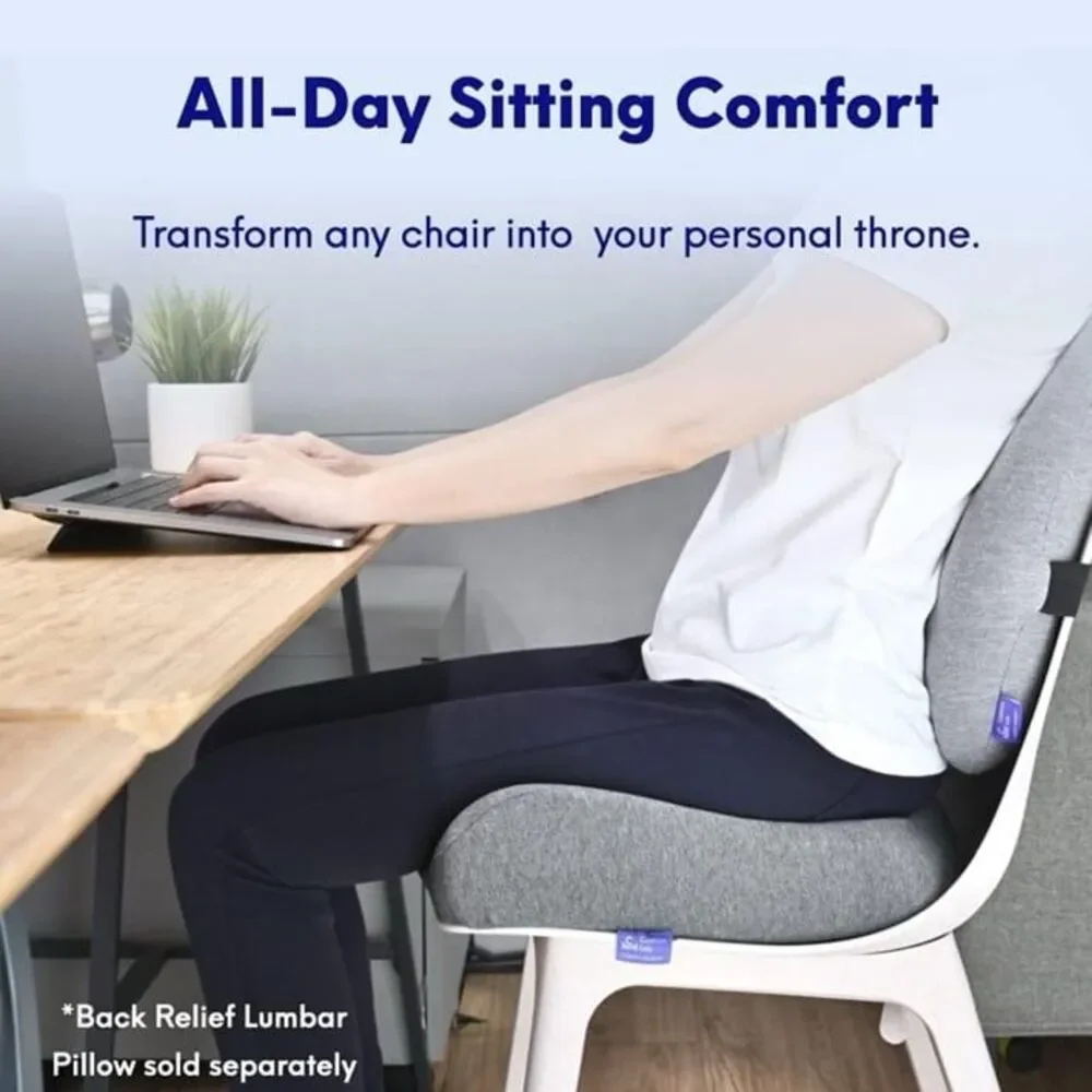 CUSHION LAB Seat Cushion for Long Sitting Hours on Office/Home Chair, Car, or Wh
